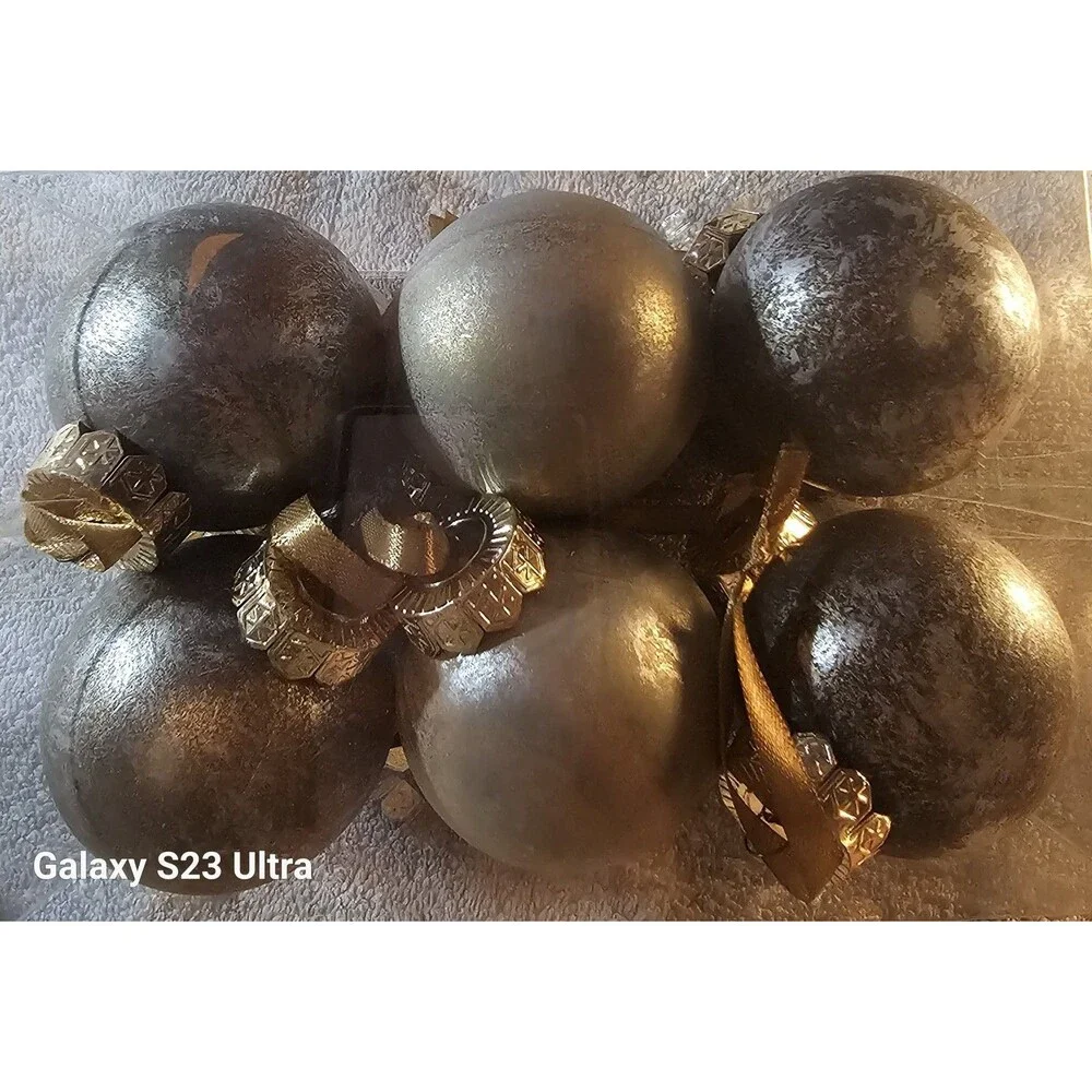 PullCrease 12 Pcs Neutral Textured Christmas Ball Ornaments 2.4 Inch
